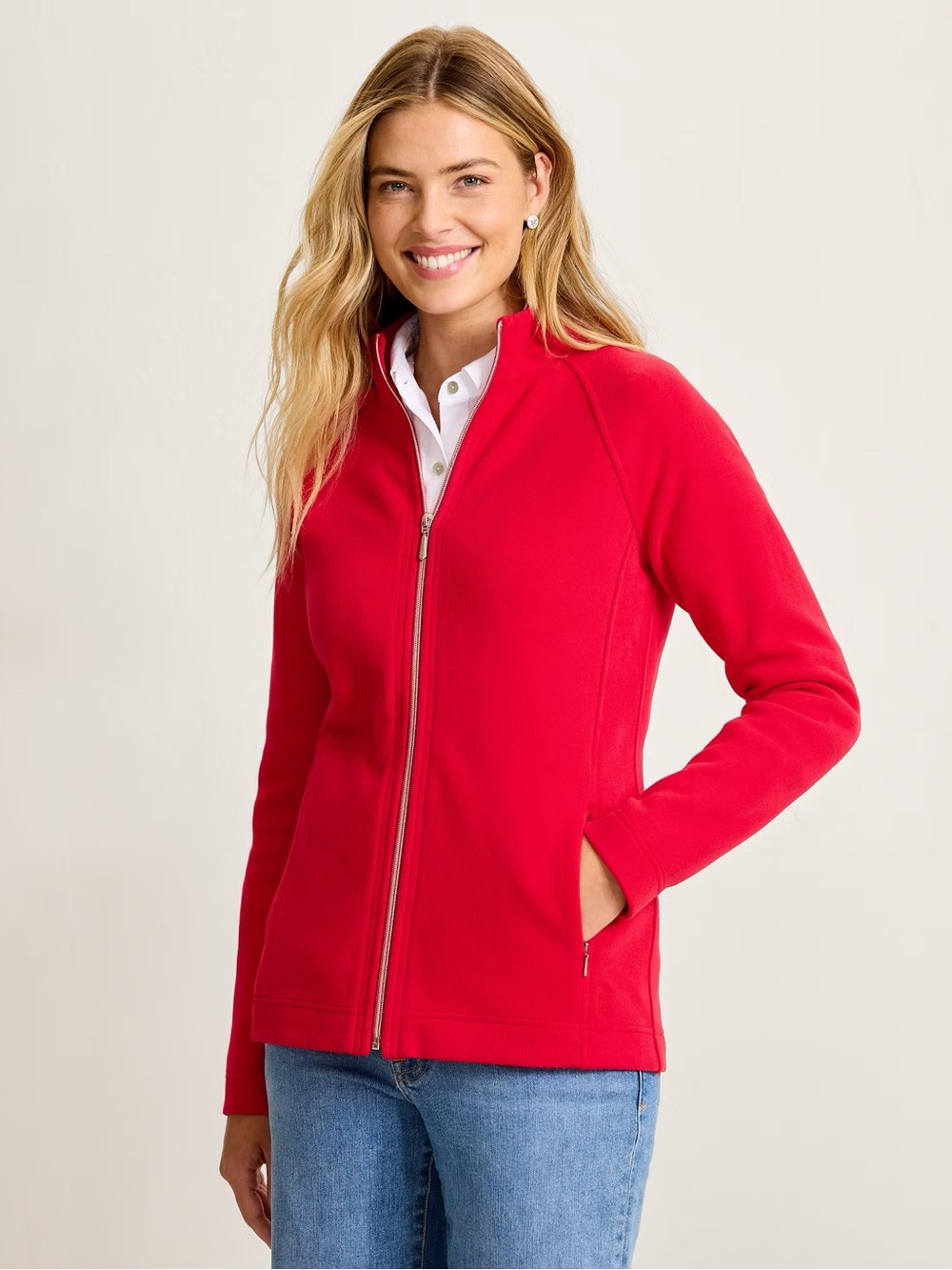 Tommy Bahama Red Full-Zip Ribbed Jacket with Pockets Women’s Size XL extra large